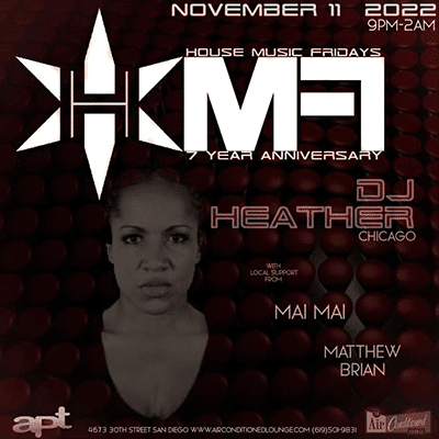DJ Heather at House Music Fridays  7 Year Anniversary at Air Conditioned Lounge