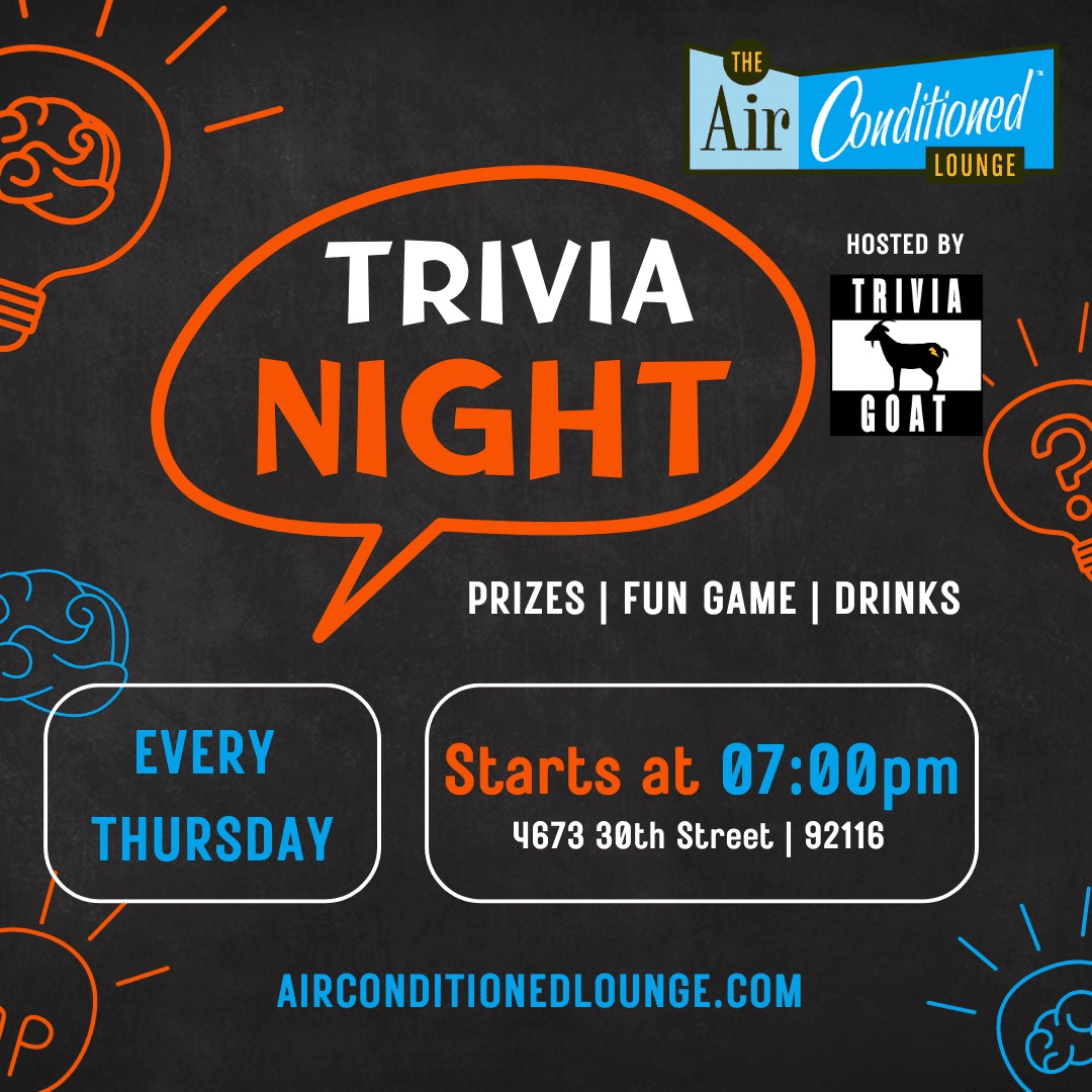 Air Conditioned Lounge Trivia every Thursday
